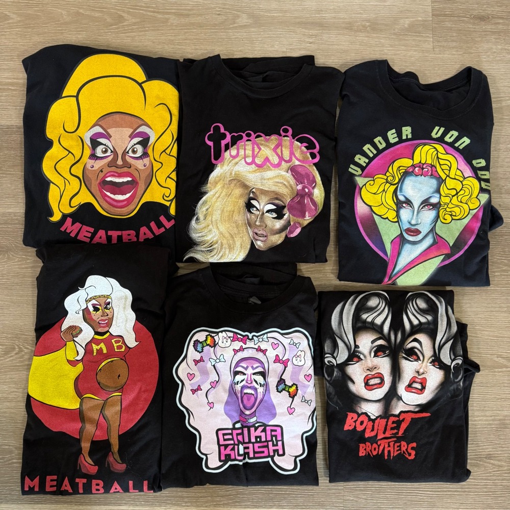 Drag Queen T-Shirt Lot 6 3XL Meatball Trixie Vander Van Odd Boulet Brothers